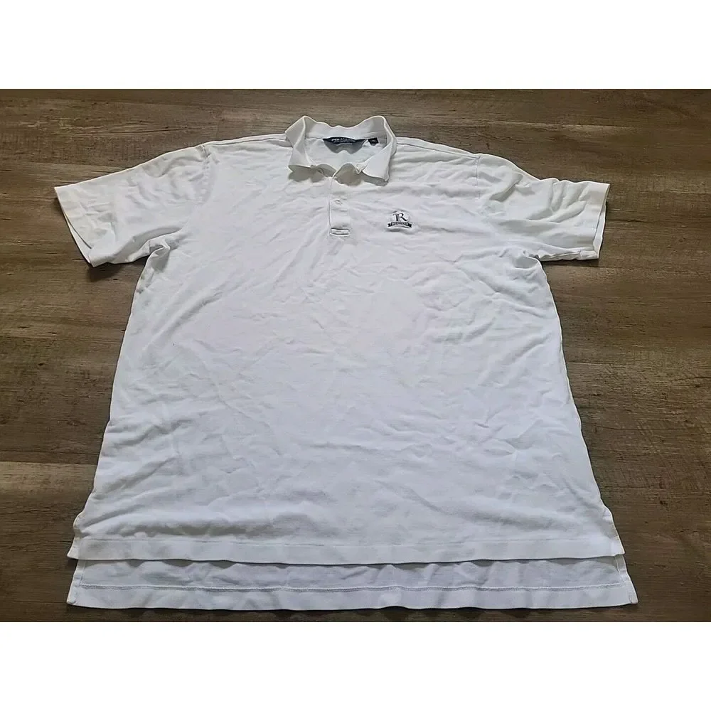 Polo Golf Ralph Lauren Mens XL White Roxiticus Golf Club Pique Polo Shirt
